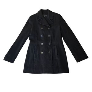 Kenneth Cole Reaction Wool Trench Pea Coat Grey Sz 4